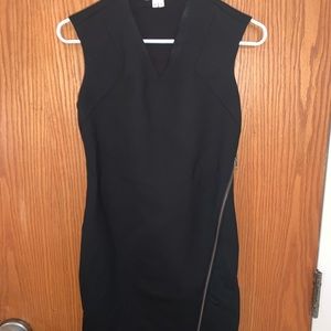 Helmut Lang black mini dress with side zipper (s)